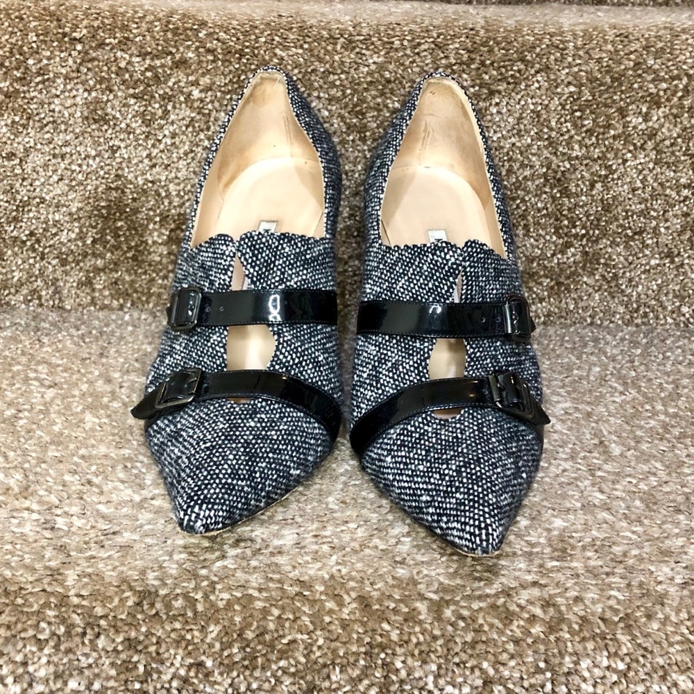 Manolo Blahnik tweed booties